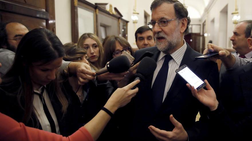 Mariano Rajoy en el Congreso esta mañana