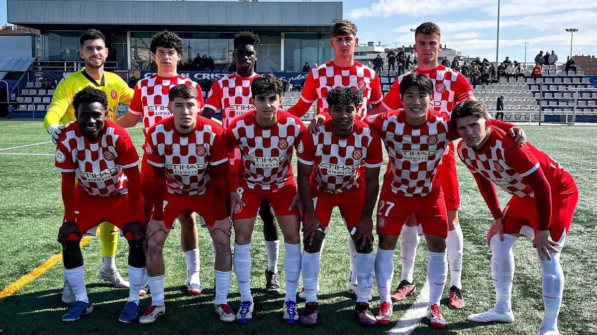L'onze titular del Girona B aquest migdia a Terrassa contra el San Cristóbal (0-1)