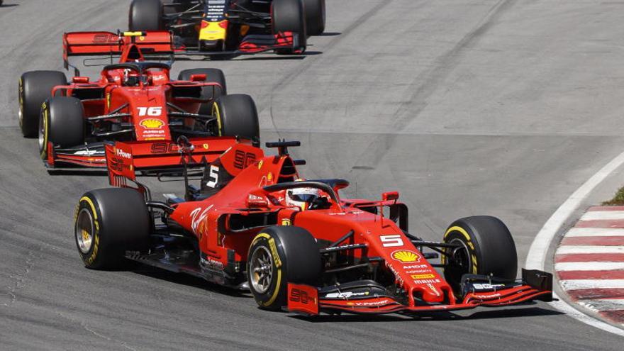 Los Ferrari, en el GP de Canadá.