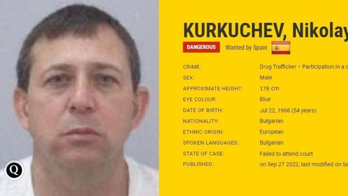 Nikolay Kurkuchev, en la fitxa policial dels més buscats per l'Europol EUROPOL