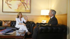 La de esta tarde será la segunda reunión de Pilar Alegría y Jorge Azcón en el despacho del presidente.