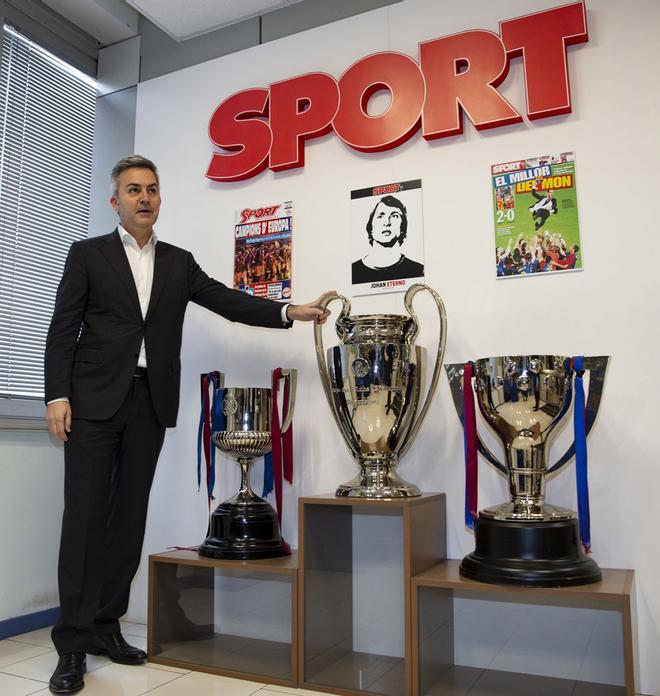 Víctor Font, candidato a la presidencia del FC Barcelona, visitó la redacción de Sport.