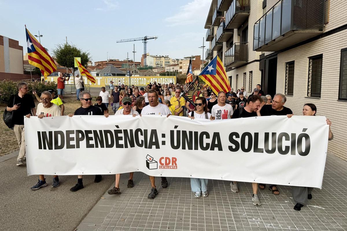 Manifestación de apoyo a los CDR el jueves pasado en Sabadell.