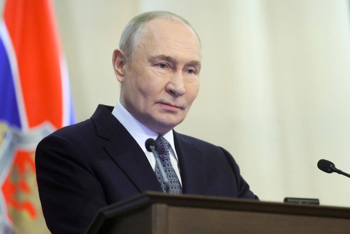 Putin durante una conferencia de la Junta del Servicio Federal de Seguridad