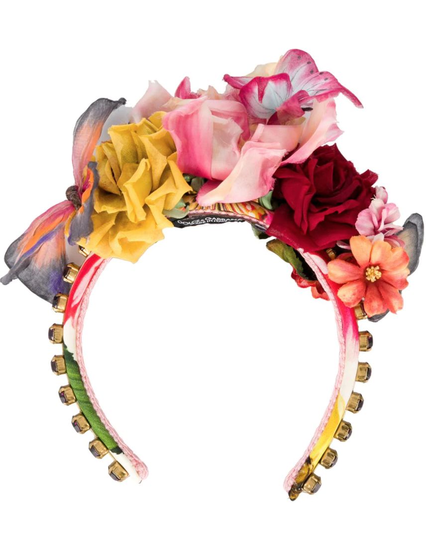 Diadema con aplique de flores, de Dolce & Gabbana
