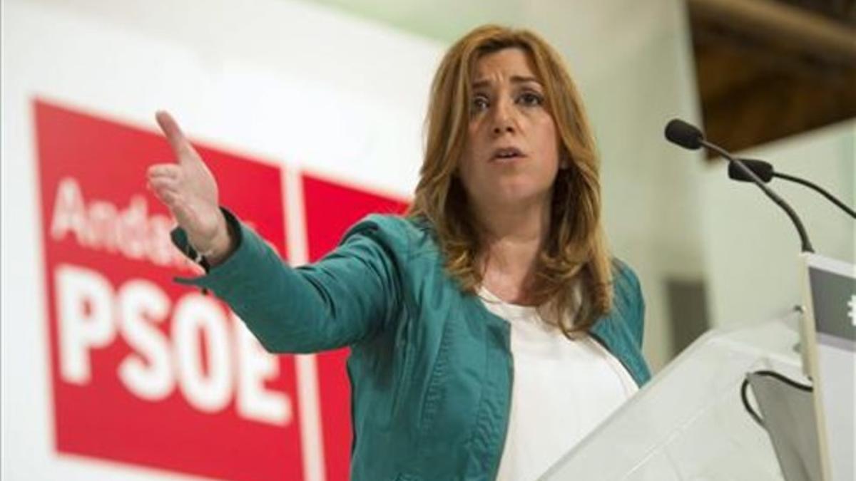 Susana Díaz, en el Palacio de Congresos de Granada con motivo del 28-F, este sábado.