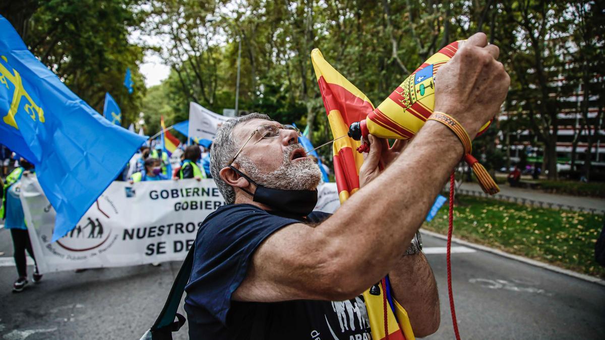 Pensionistas se manifiestan en Madrid.