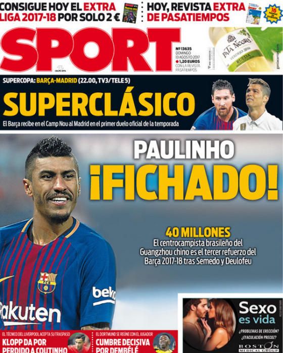 Portadas deportivas de este domingo 13 de agosto