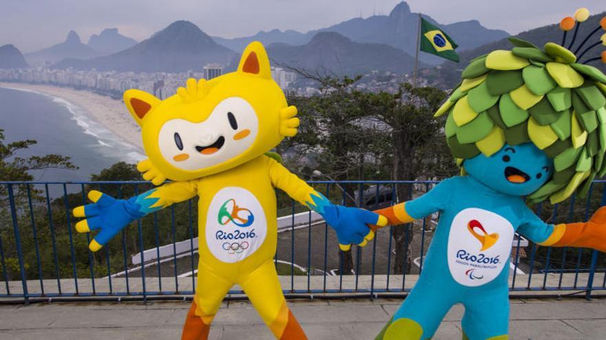 Las mascotas de las Olimpiadas de Río de Janeiro.