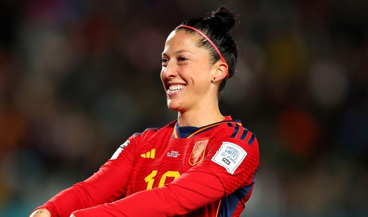 Jenni Hermoso durante un partido del mundial de fútbol
