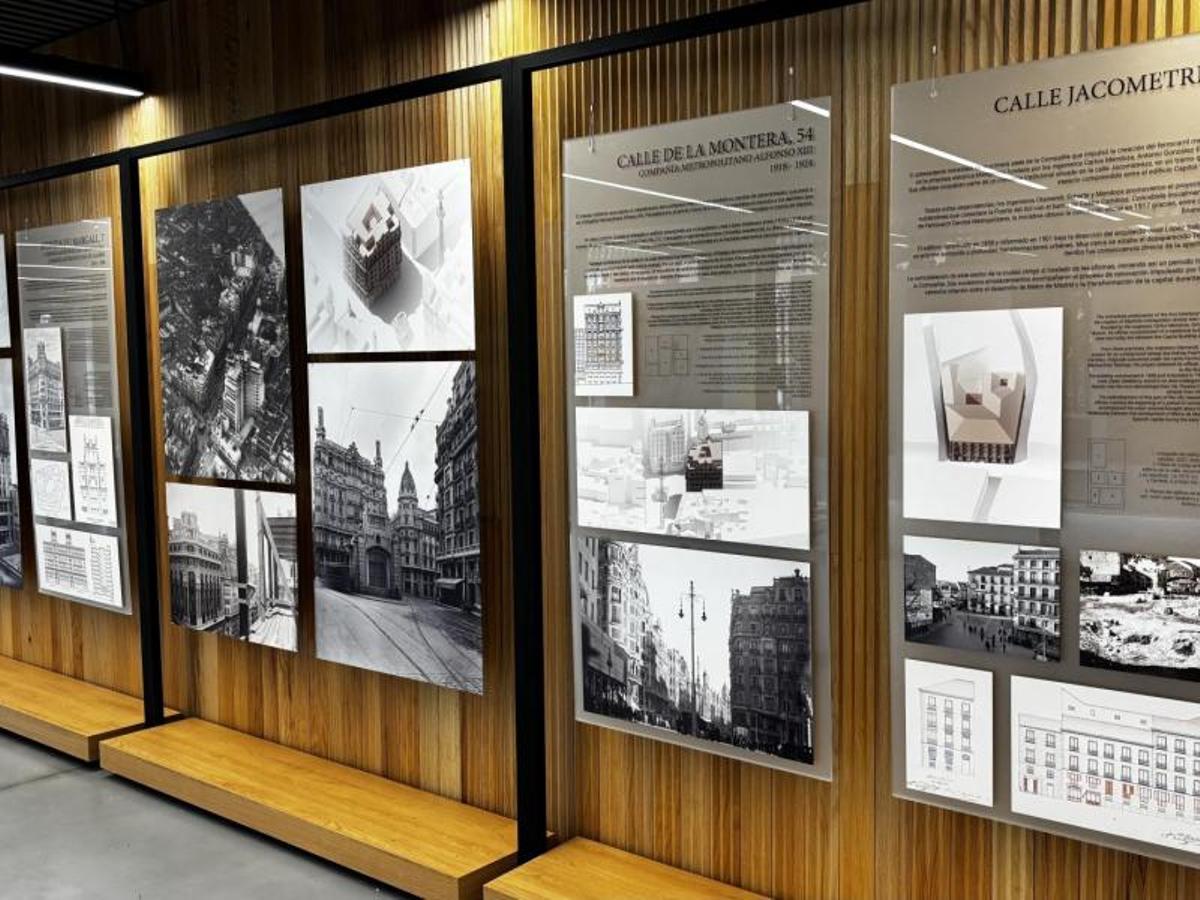 Paneles y fotografías de la exposición 'Las Sedes de Metro'