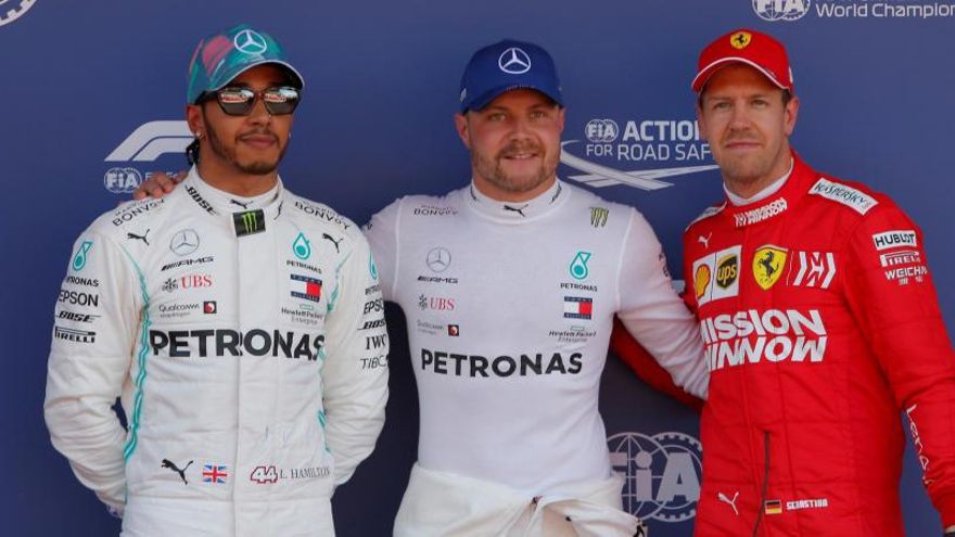 Bottas, junto a Hamilton y Vettel