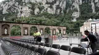 L’entorn del monestir de Montserrat es transforma en un gran amfiteatre per rebre Lleó XIV