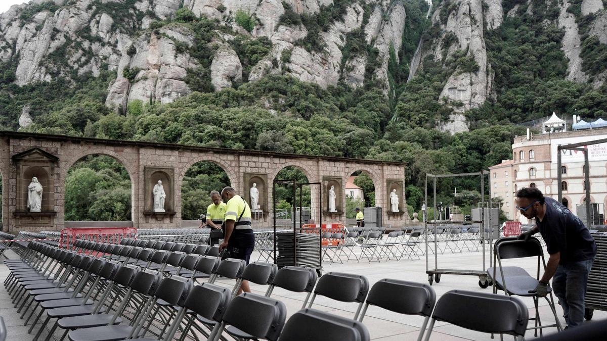 Montserrat es prepara per a la visita del Papa