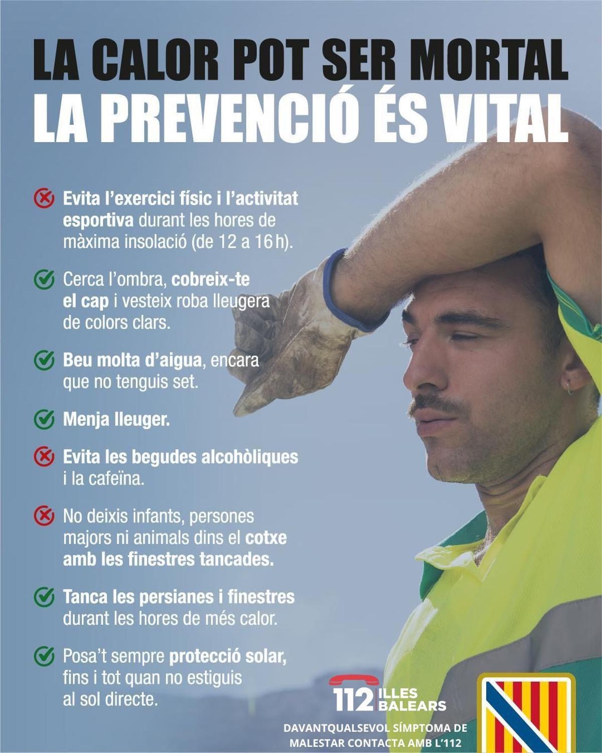 Uno de los carteles distribuidos por el Govern balear