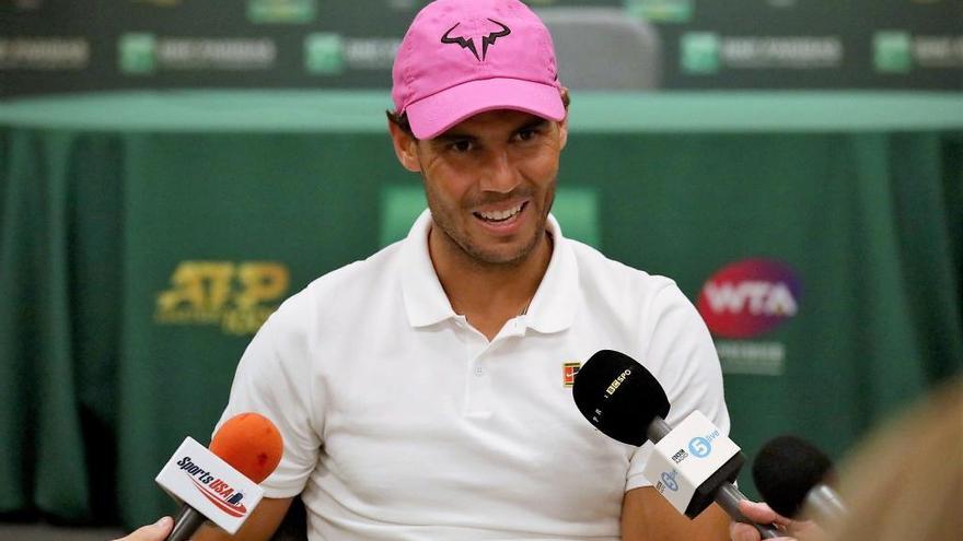 Rafdael Nadal, en su rueda de prensa en Indian Wells.