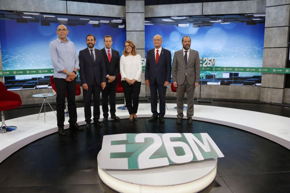 Eduardo Zorrilla, Daniel Pérez, Juan Cassá y Francisco de la Torre se han medido en la televisión andaluza en el segundo encuentro electoral televisado de lo que va de campaña.