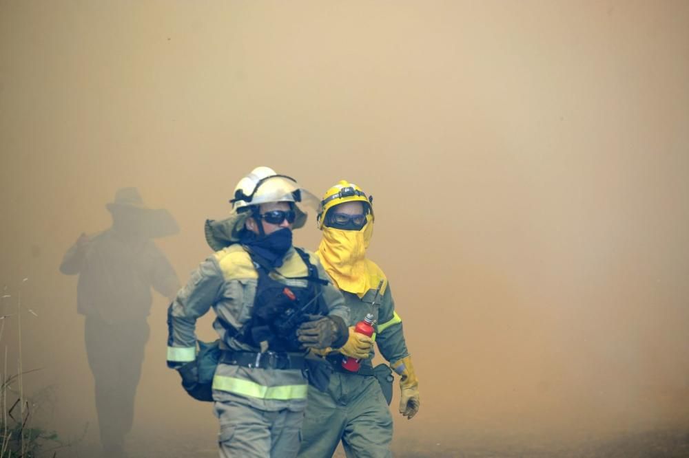 Las imágenes del incendio de Rodeira. // Bernabé | Javier Lalín