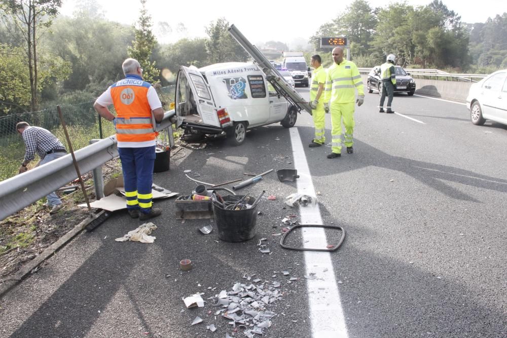 Accidente múltiple en la circunvalación de Ponteve