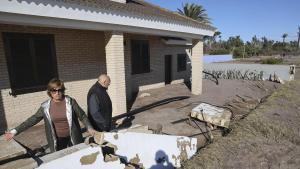 Vivienda afectada por la borrasca Harry en Malvasur