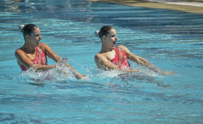 LAS PALMAS DE GRAN CANARIA A 28/05/2017. Natación sincronizada / Final de dúo libre y de dúo mixto de la competición internacional en la piscina  Metropole. FOTO: J.PÉREZ CURBELO