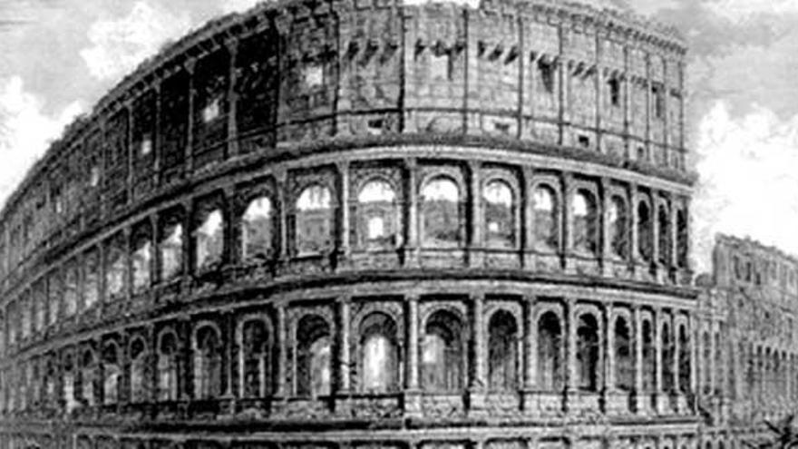 Piranesi dibujó las ruinas del Coliseo romano.