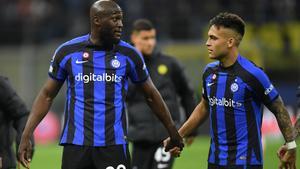 Lukaku y Lautaro tras el Inter-Benfica del pasado miércoles.