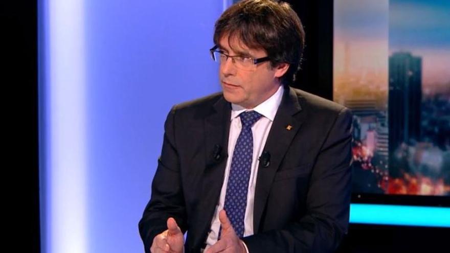 Puigdemont, durant l&#039;entrevista