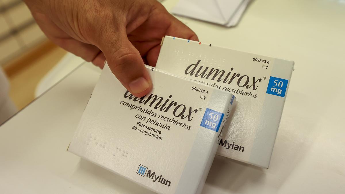 Dos cajas de Dumirox de 50 miligramos en la farmacia de plaza Calvo Sotelo.