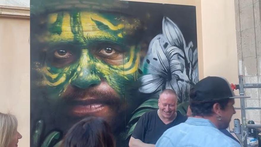 Intervención artística de Dale Grimshaw en el Mubam