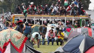 Protestas indígenas en Bogotá, Colombia.