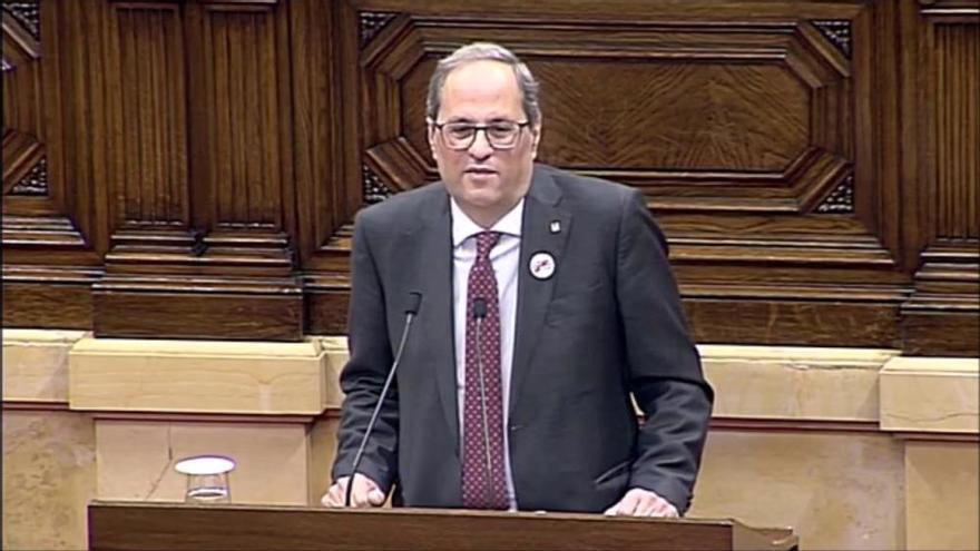 Torra retorna al Parlament la necessitat de dialogar amb l'Estat