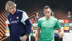 Rueda de prensa Manuel Pellegrini y Andrés Guardado previa al partido de la Liga Europa en Sevilla