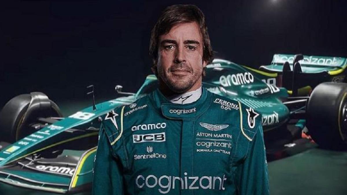 Fernando Alonso, junto a su Aston Martín