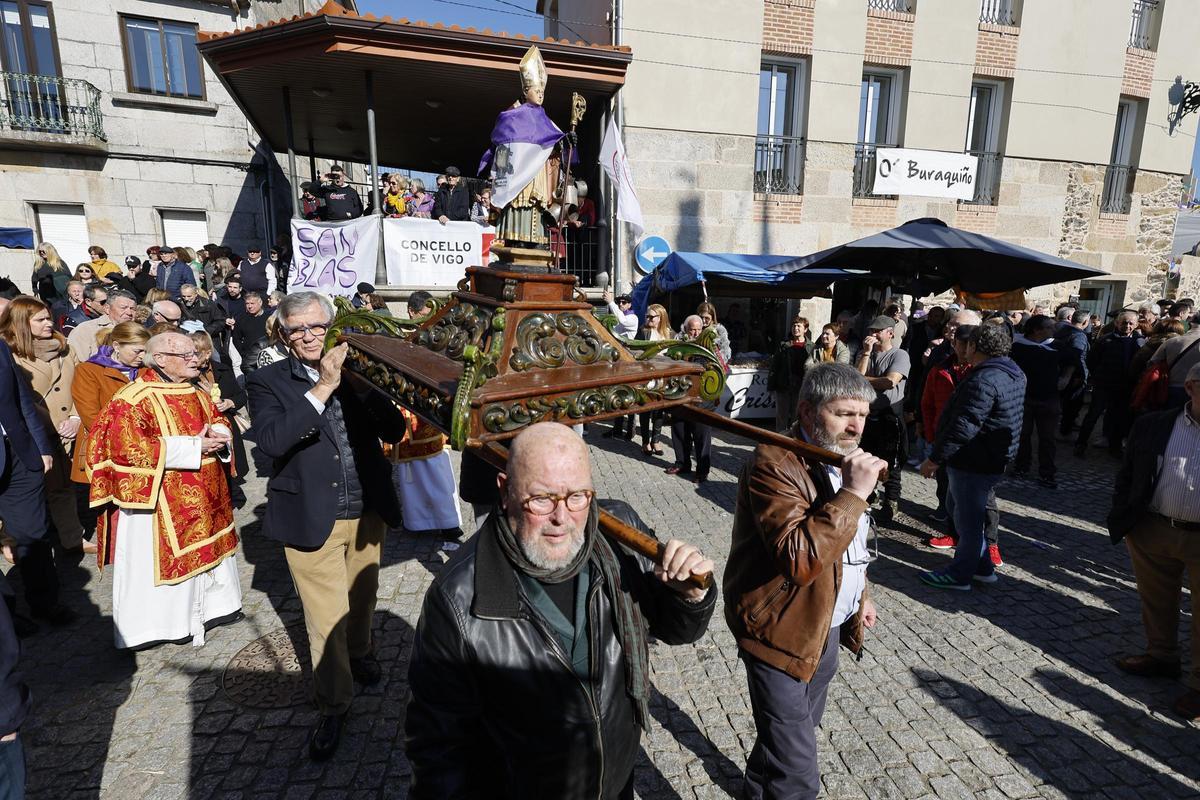 Gaitas, furanchos y furor religioso: San Blas triunfa en Bembrive