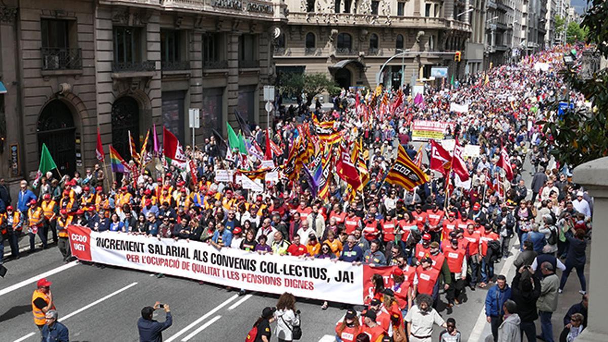 Manifestación Primero de Mayo en Barcelona