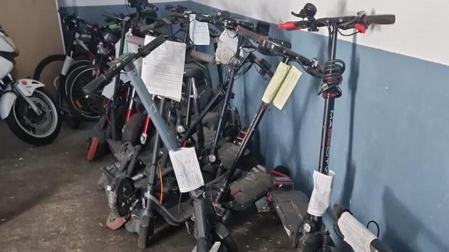Els quasi quaranta patinets comissats per la Policia Local