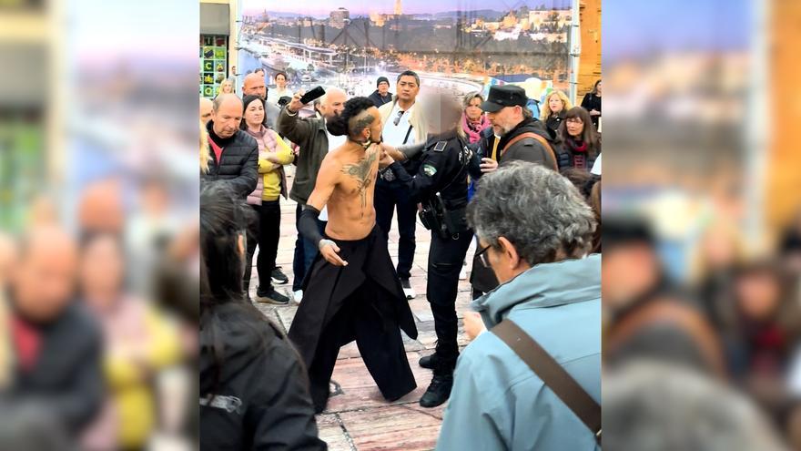 Tensión en el centro de Málaga por una intervención policial con un artista callejero: &quot;¡Id a por los rateros!&quot;