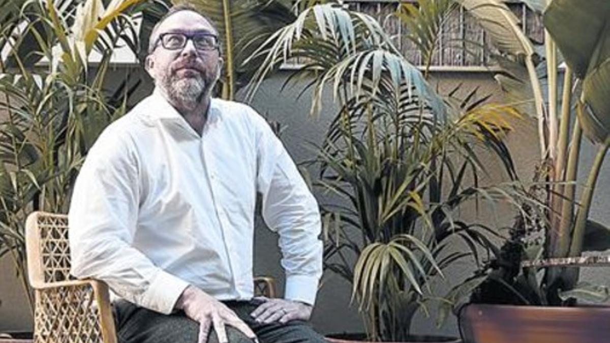 Jimmy Wales, fundador de Wikipedia, ayer en Barcelona.