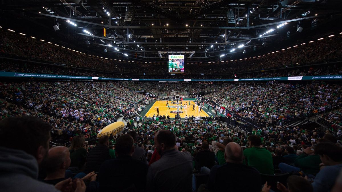 Pabellón del Zalgiris en Kaunas en el partido de Euroliga contra el Baskonia.