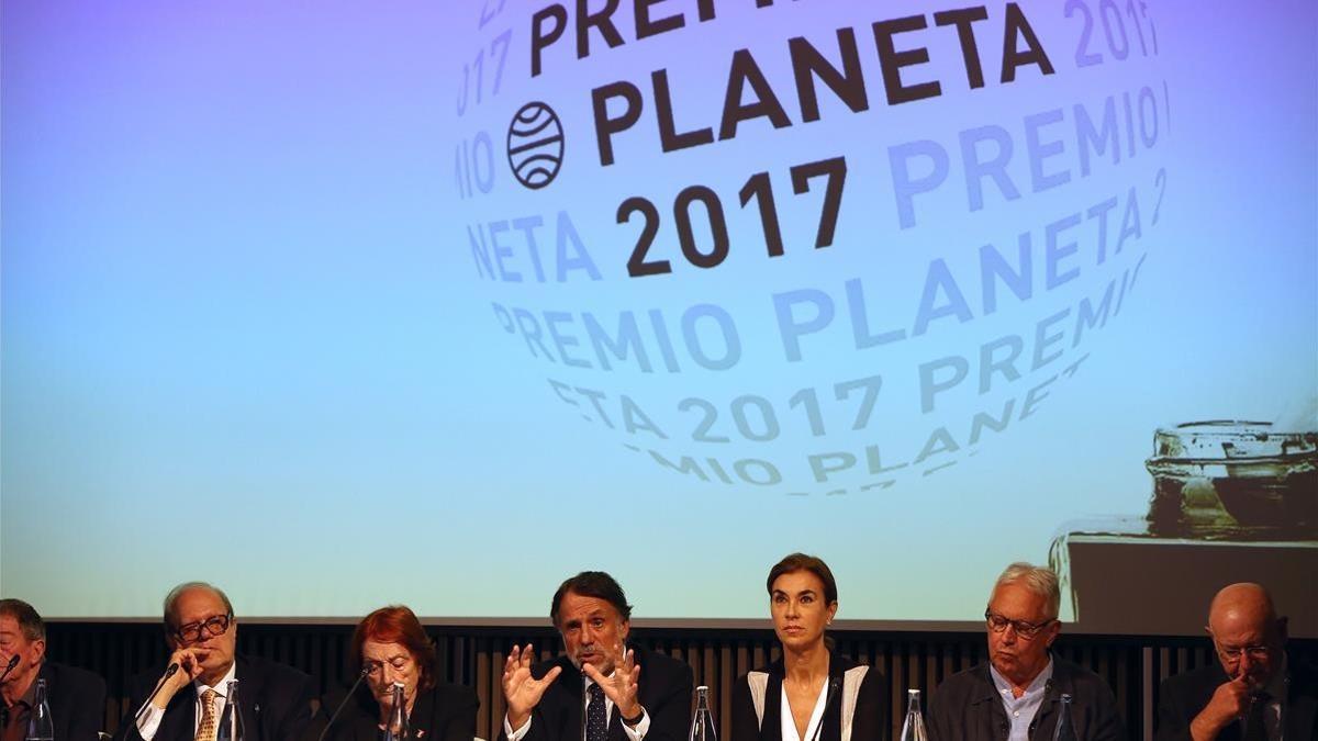 Rueda de prensa del Premio Planeta en el Recinto Modernista de Sant Pau  con la presencia del jurado