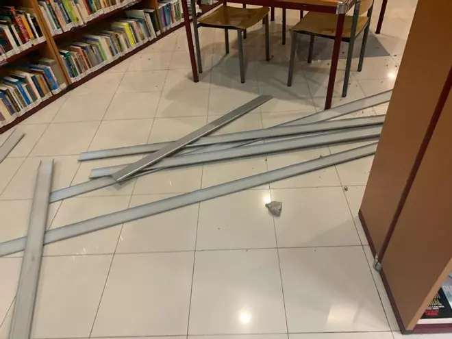 Techo de la biblioteca municipal de Carrizal