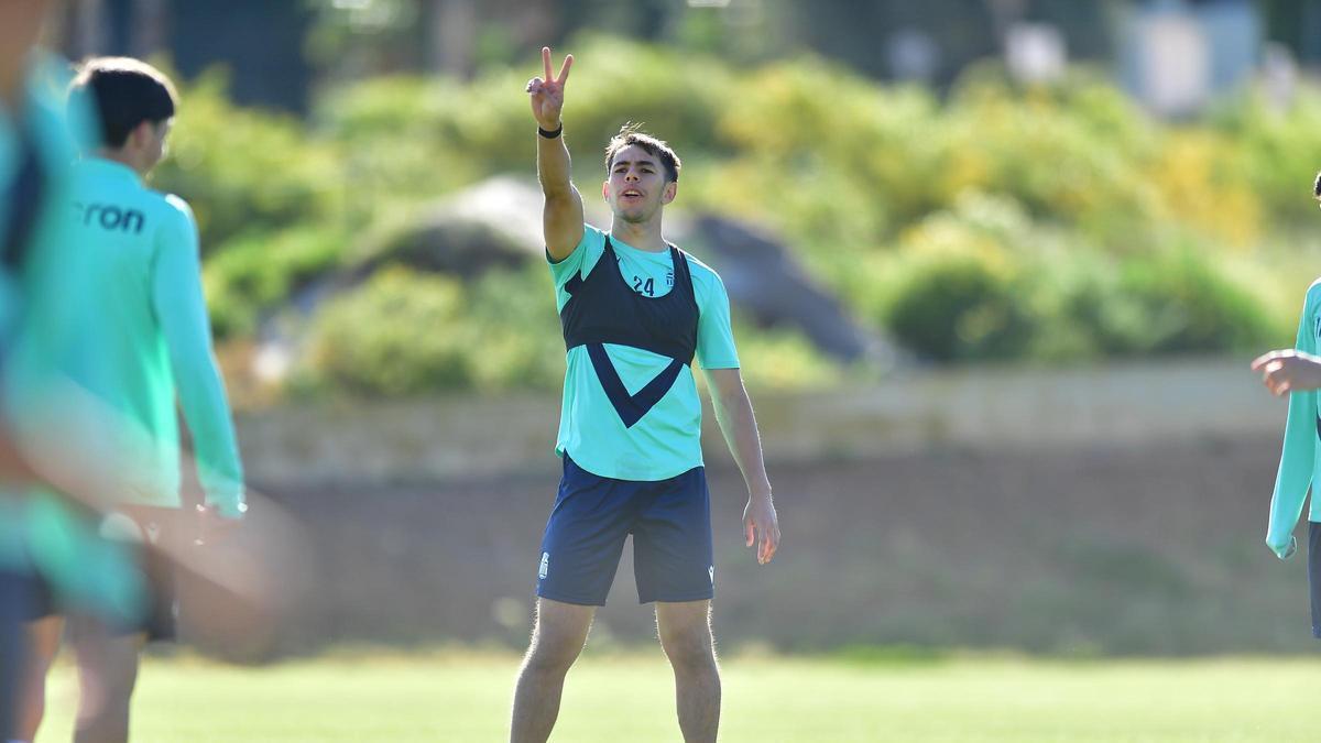 Marco Carrascal, durante un entrenamiento de la pasada temporada