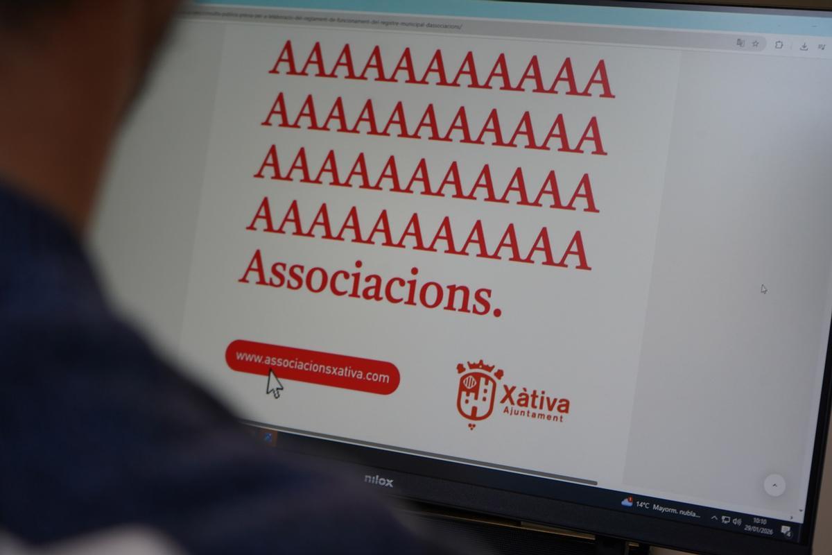 Xàtiva lanza una consulta previa para elaborar el reglamento del Registro Municipal de Asociaciones