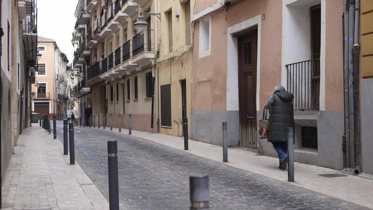 Calle Corretegería de Xàtiva donde tuvo lugar el atropello.
