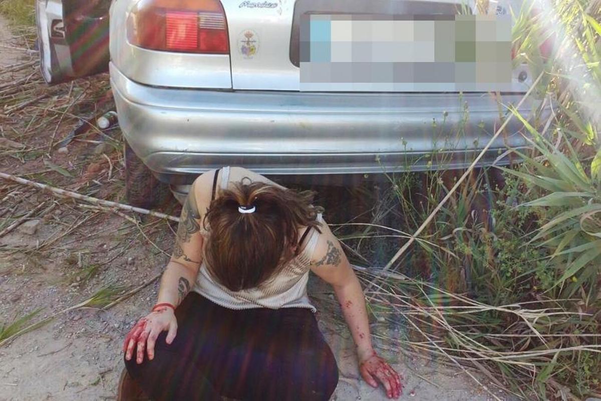 Mavi Sánchez en  una imagen tomada tras producirse el mortal atropello