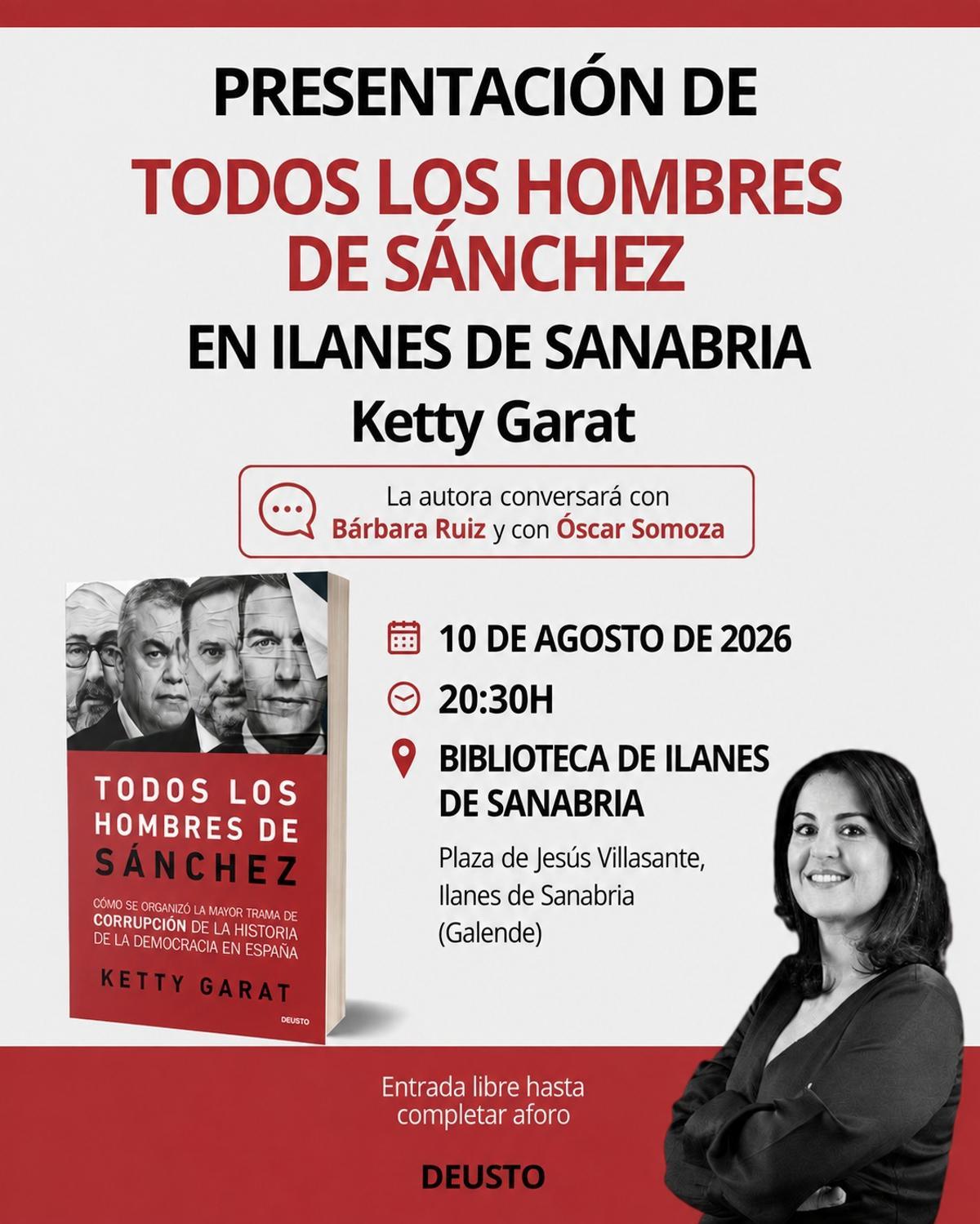 Cartel de presentación del libro "Todos los hombres de Sánchez"