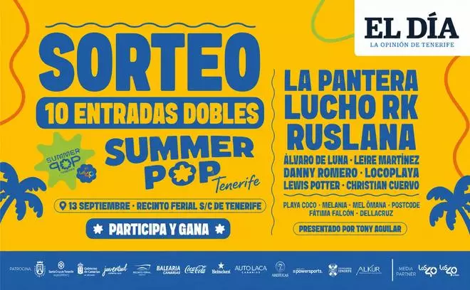 EL DÍA sortea 10 entradas dobles para el Summer Pop Tenerife: participa y vive la gran fiesta de LOS40 en Santa Cruz