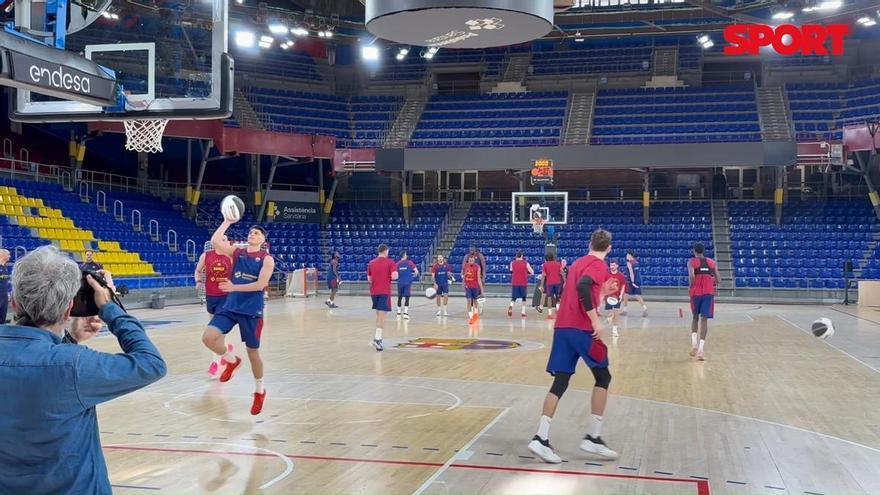 El Barça completa su penúltimo entrenamiento en el Palau antes de viajar a Valencia para disputar la Copa del Rey