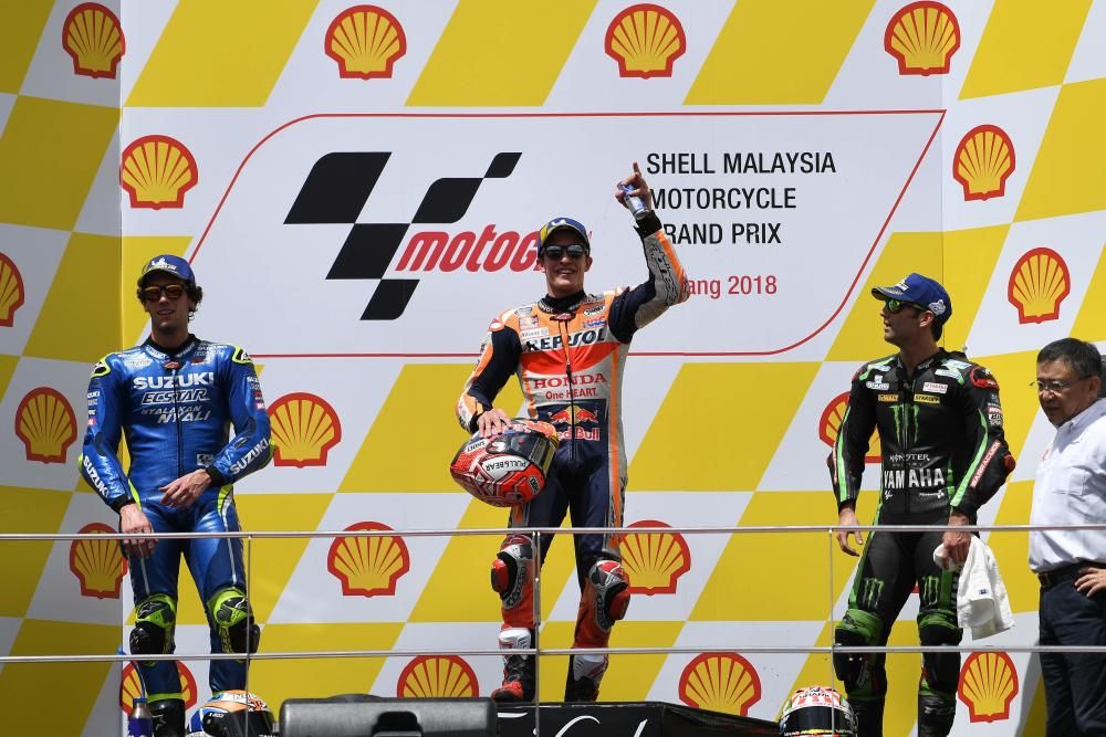 Las fotos de la victoria de Márquez en Malasia.